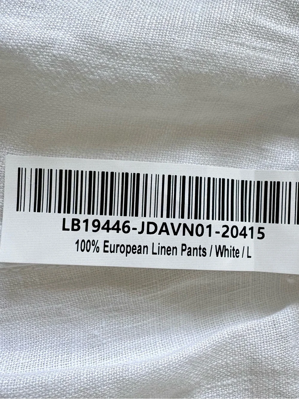 Quince 100% European Linen White Pants L NWOT Elastic Waist Wide Leg Beach